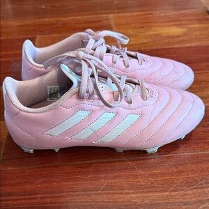 Adidas Girls Pink and White Soccer Cleats